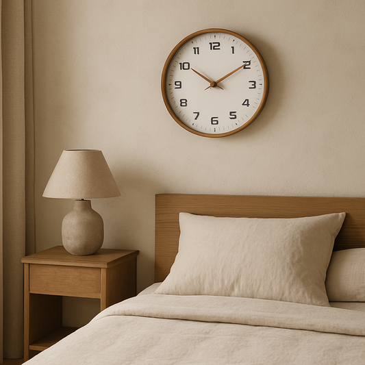 Silent Wooden Wall Clock | 10" or 12" | No-Tick Quartz Movement | Minimalist Nordisk Design