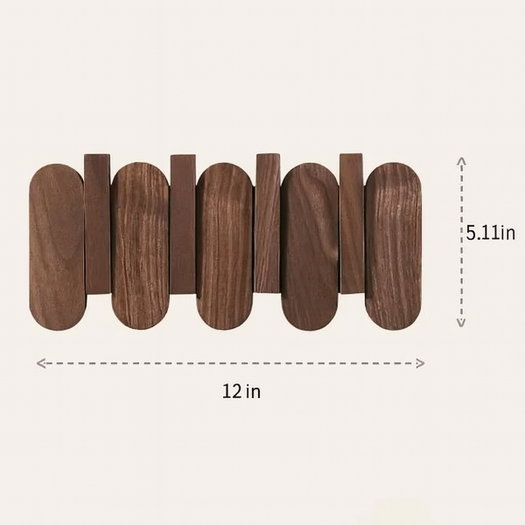 Valnöt Vägkappa | 3‑7 Krok | Massivt Trä | Nordisk Entré Förvaring | Brick by Brick