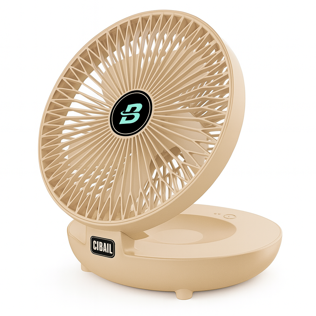 Carvallo Fällbar Bord- & Väggfläkt | Trådlös & Tyst | 3 Hastigheter | Uppladdningsbar