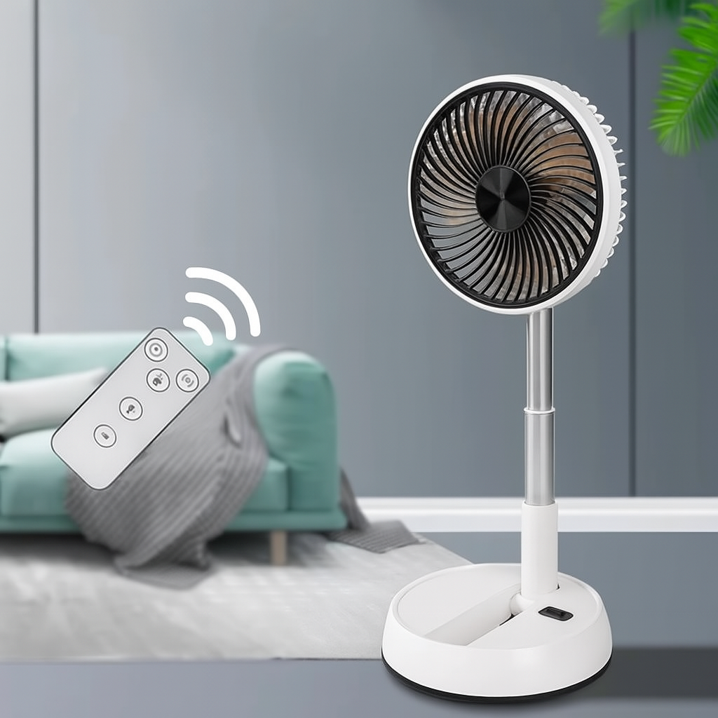 Royallure Bärbar Fällbar Fläkt 6000mAh Uppladdningsbar Tyst Golv- och Utomhusbruk