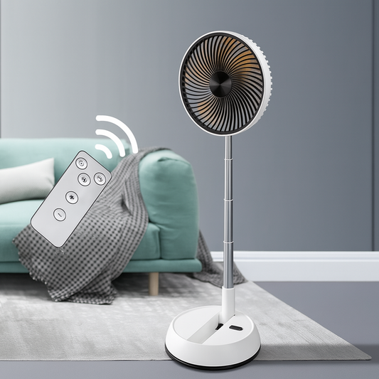 Royallure Bärbar Fällbar Fläkt 6000mAh Uppladdningsbar Tyst Golv- och Utomhusbruk