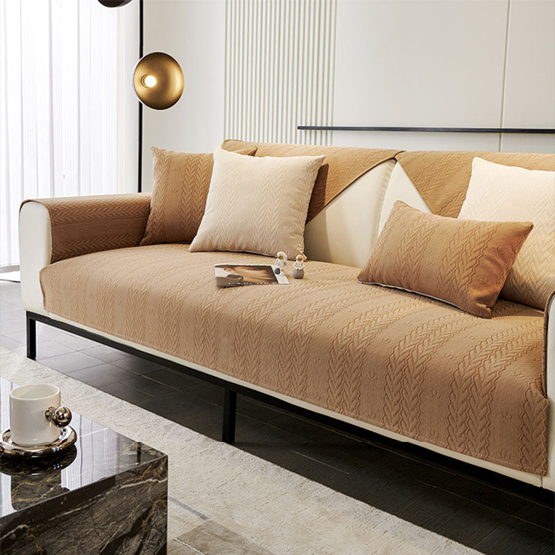 Chenille Veteörontryckt Andningsbar Halkfri Sofföverdrag