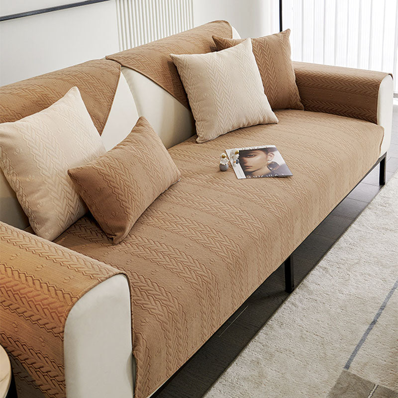 Chenille Veteörontryckt Andningsbar Halkfri Sofföverdrag