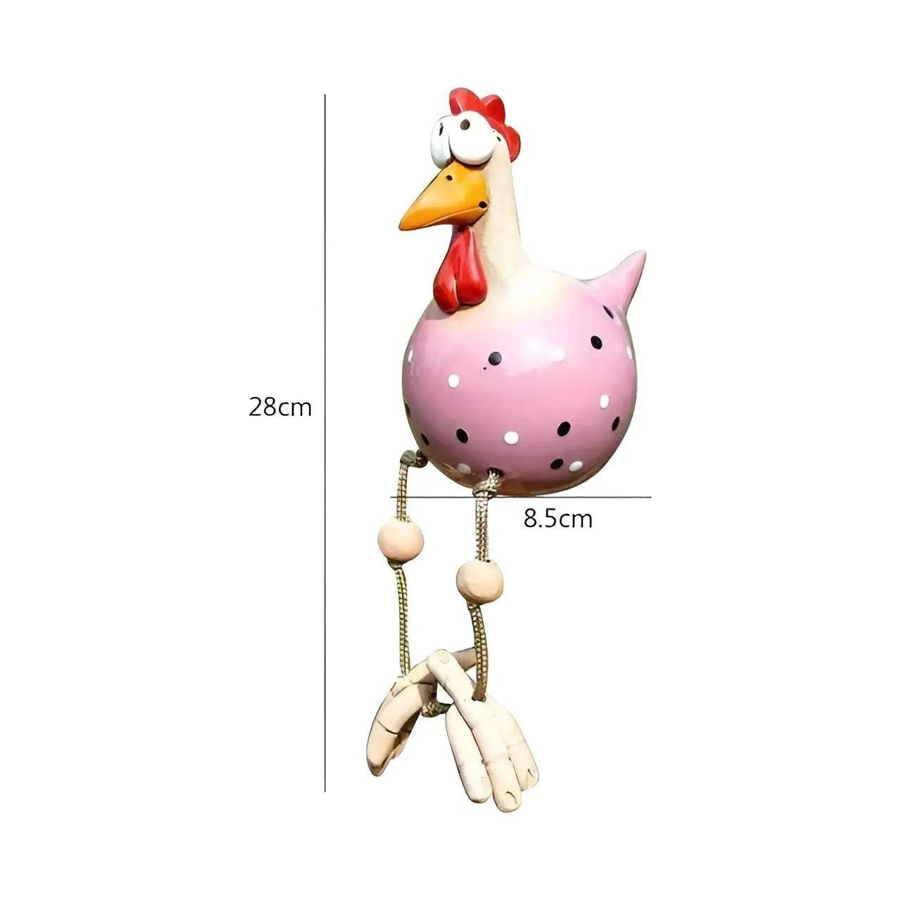 ChickChirp Skulpturer - Keramiska Hönsfigurer Trädgårdsdekoration