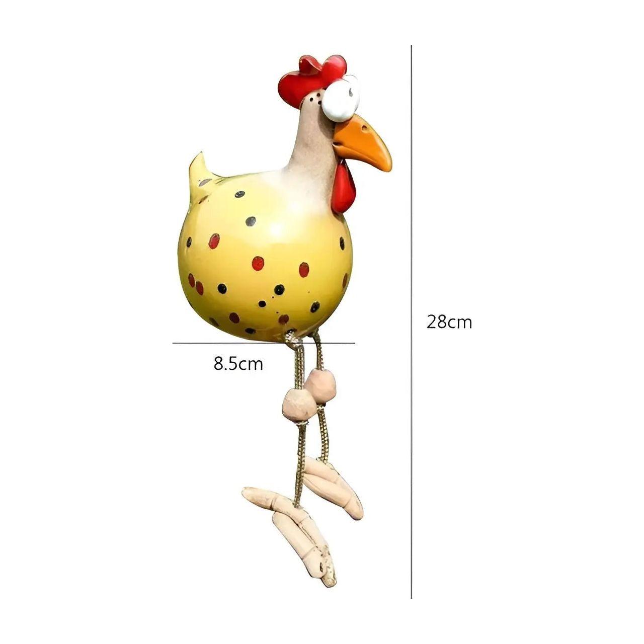 ChickChirp Skulpturer - Keramiska Hönsfigurer Trädgårdsdekoration