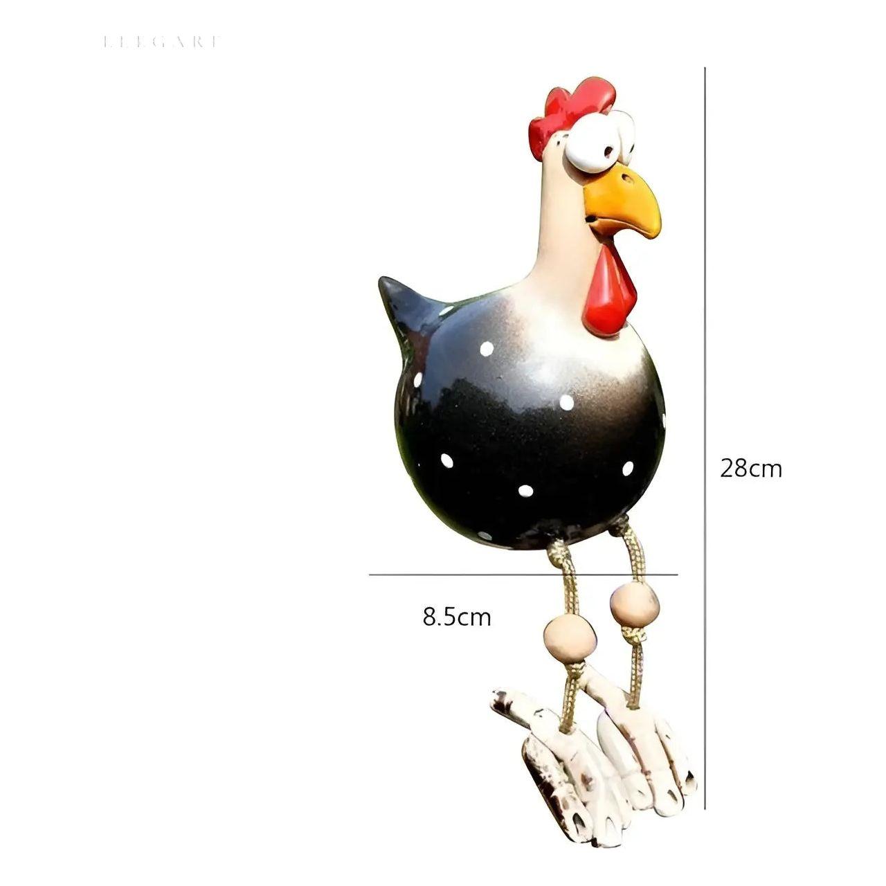 ChickChirp Skulpturer - Keramiska Hönsfigurer Trädgårdsdekoration