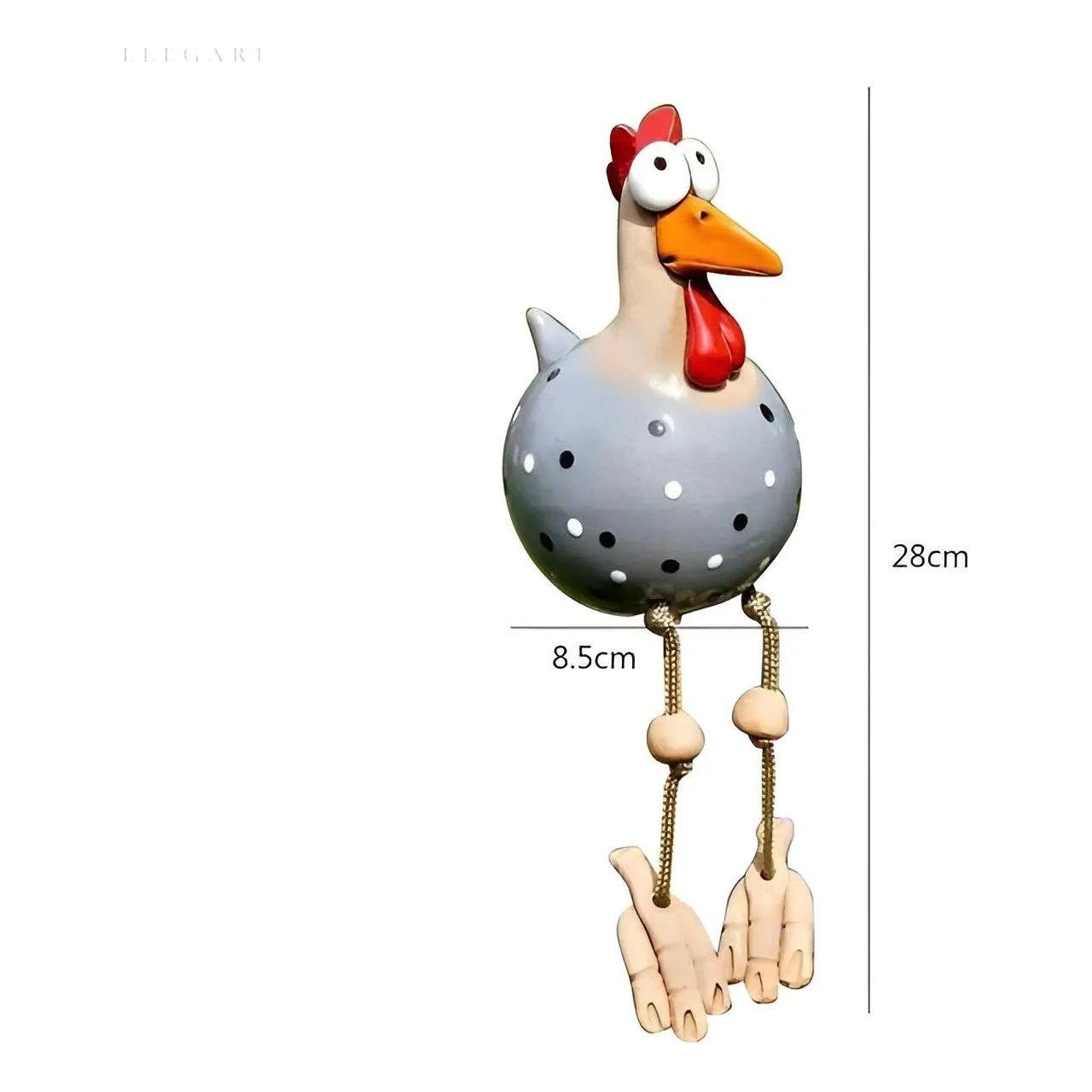 ChickChirp Skulpturer - Keramiska Hönsfigurer Trädgårdsdekoration