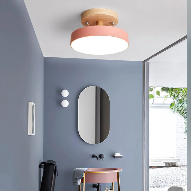 LED Taklampa Trä Flush Mount Armatur