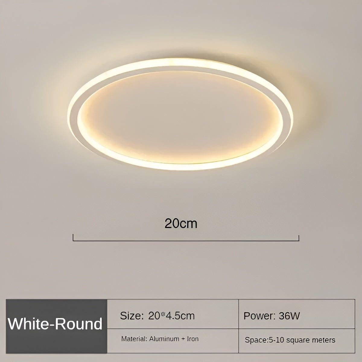 CircleBright Light - Minimalistisk Rund Taklampa för Ditt Hem