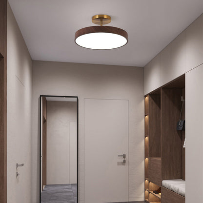 Semi-Flush Trä LED Taklampa – Modern Stil