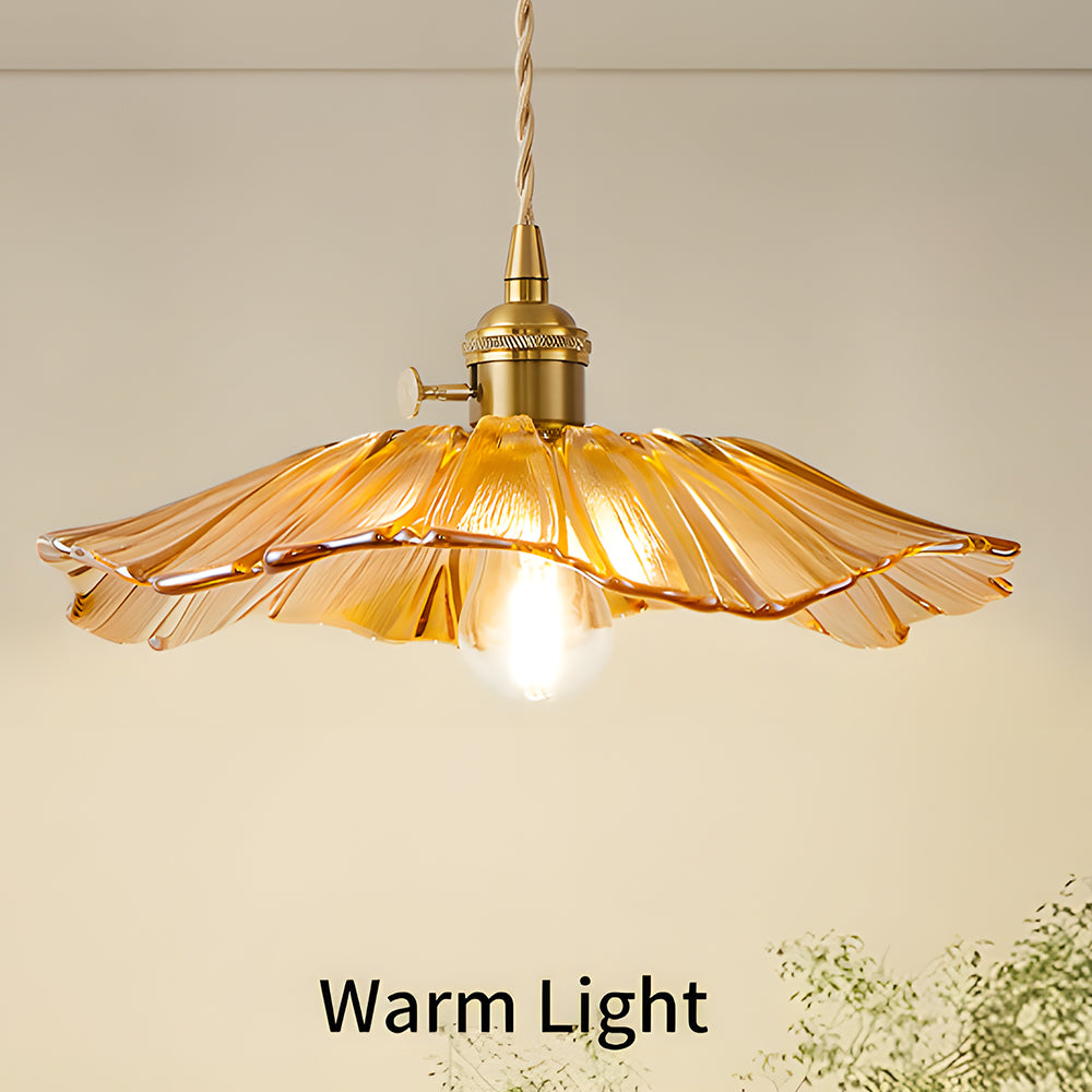 Vintage Floral Glass Pendant Light Fixture for Dining Room - Elegant Retro Design to Illuminate Your Space