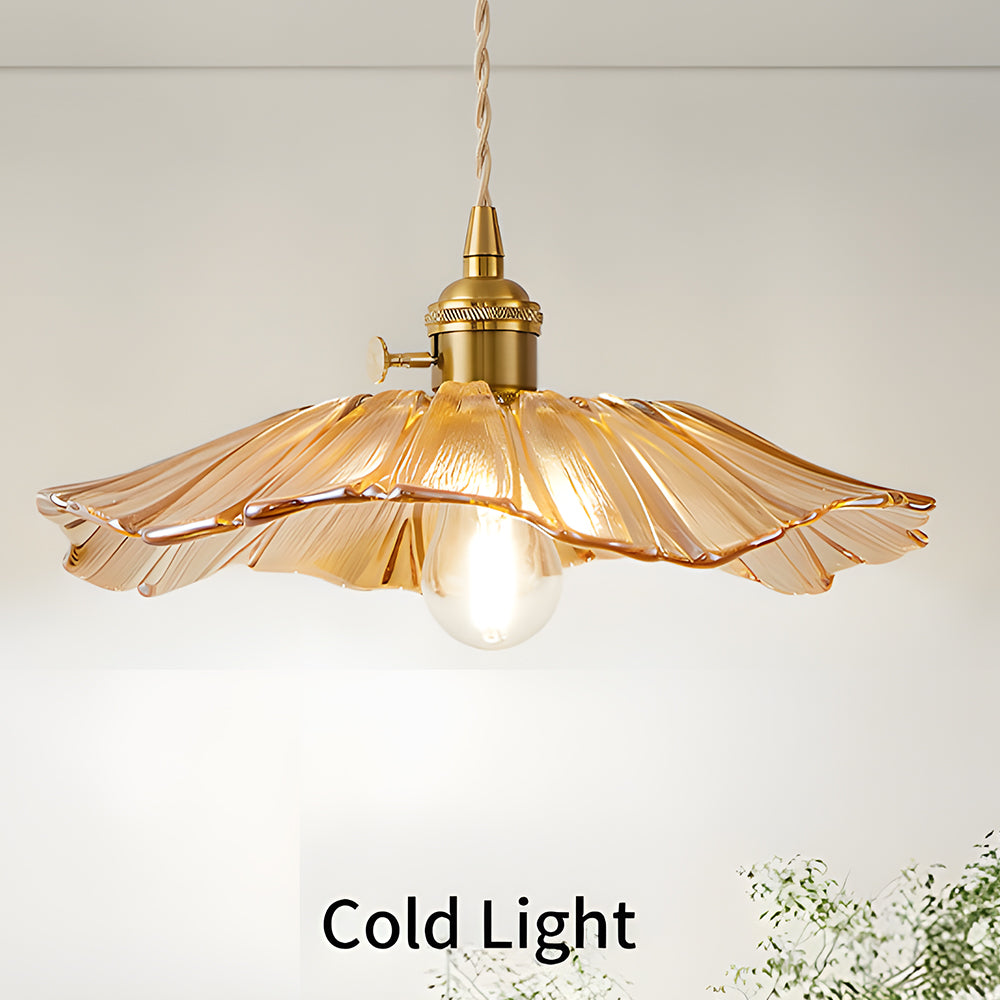 Vintage Floral Glass Pendant Light Fixture for Dining Room - Elegant Retro Design to Illuminate Your Space