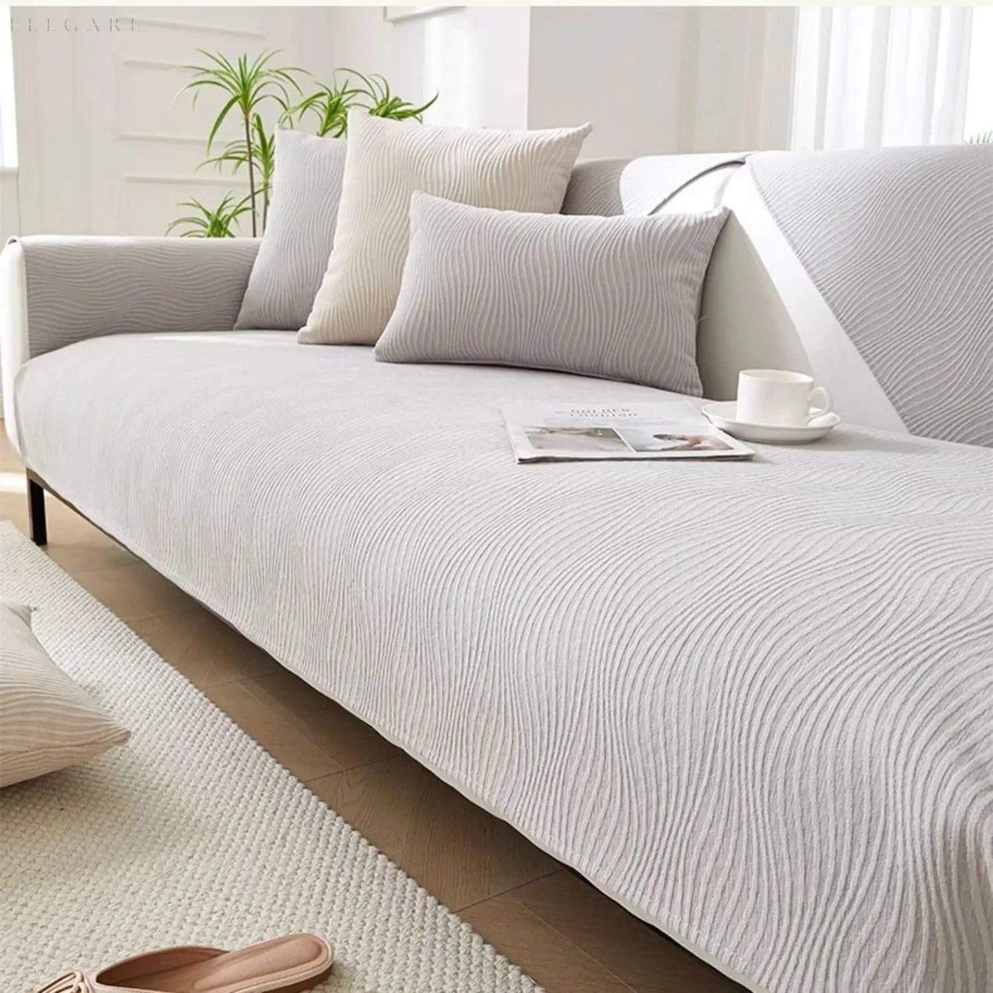 Cloud Sofa - Elegant och Superskön Chenille Soffa Täcke L form