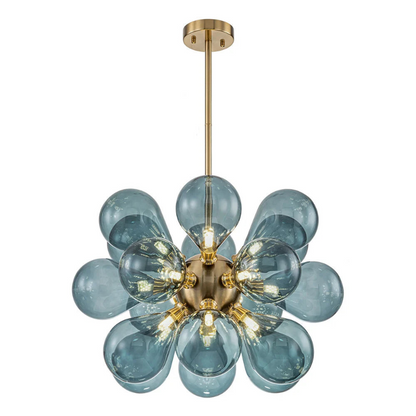Aurevia | Blå glasblåst pendellampa i klusterdesign