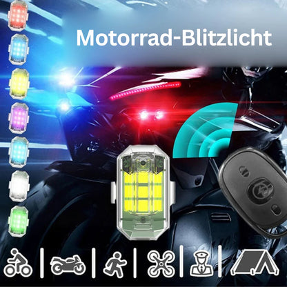 Trådlöst LED-motorcykelbakljus – Uppladdningsbar fjärrkontroll för broms- och varningsljus