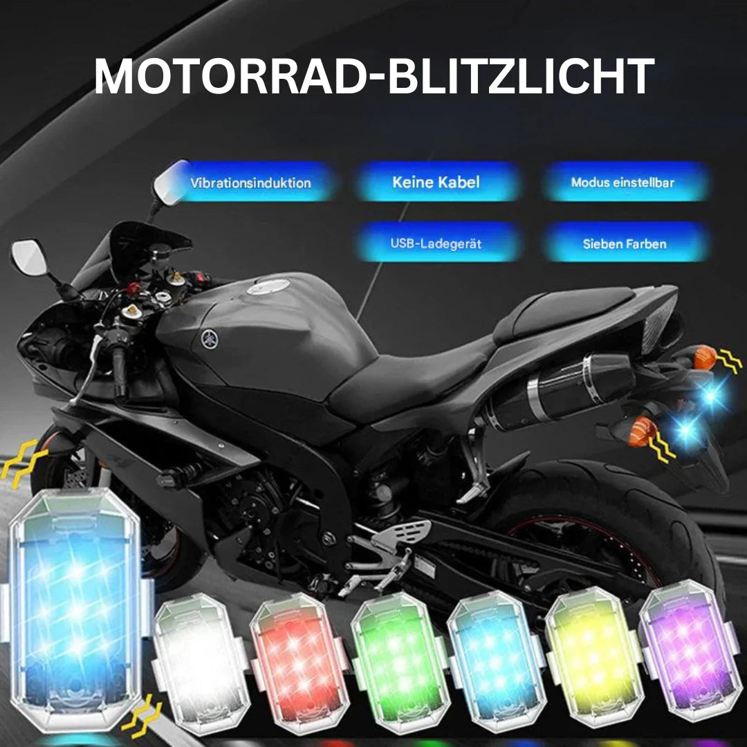 Trådlöst LED-motorcykelbakljus – Uppladdningsbar fjärrkontroll för broms- och varningsljus