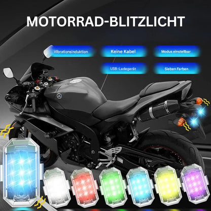 Trådlöst LED-motorcykelbakljus – Uppladdningsbar fjärrkontroll för broms- och varningsljus