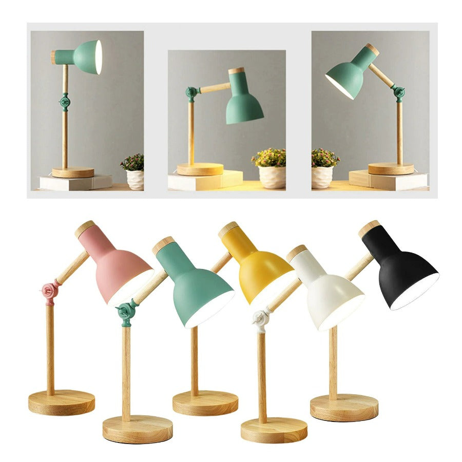 LuminoShade - Modern Trä Skrivbordslampa i Skandinavisk Stil