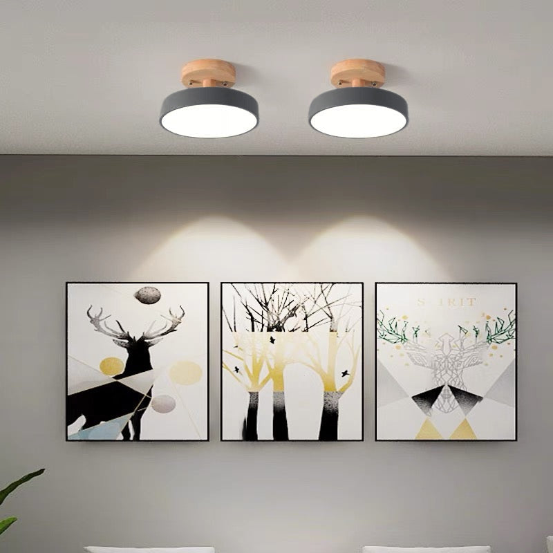 LED Taklampa Trä Flush Mount Armatur