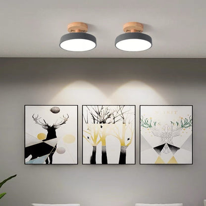 LED Taklampa Trä Flush Mount Armatur