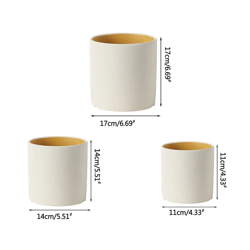 Carvallo – Lyxig Rund Keramisk Blomkruka med Handglaserad Elegans