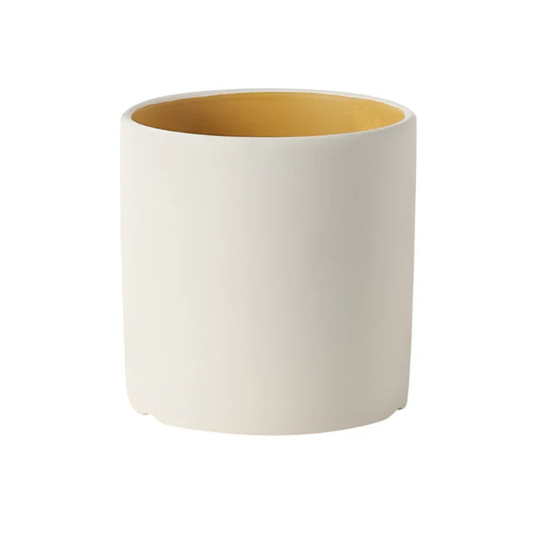 Carvallo – Lyxig Rund Keramisk Blomkruka med Handglaserad Elegans