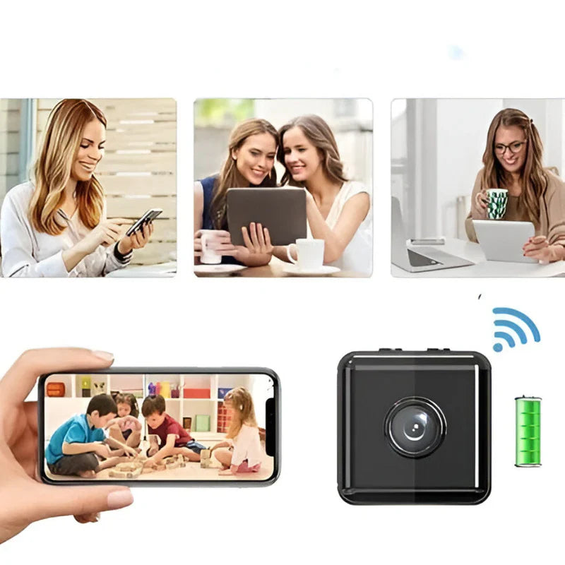 Kompakt trådlös WLAN-övervakningskamera – Minikamera med live streaming