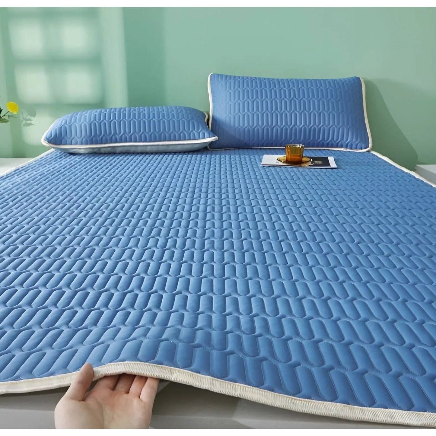 CoolDream Set - Latex Kylmadrass Set med Kuddöverdrag