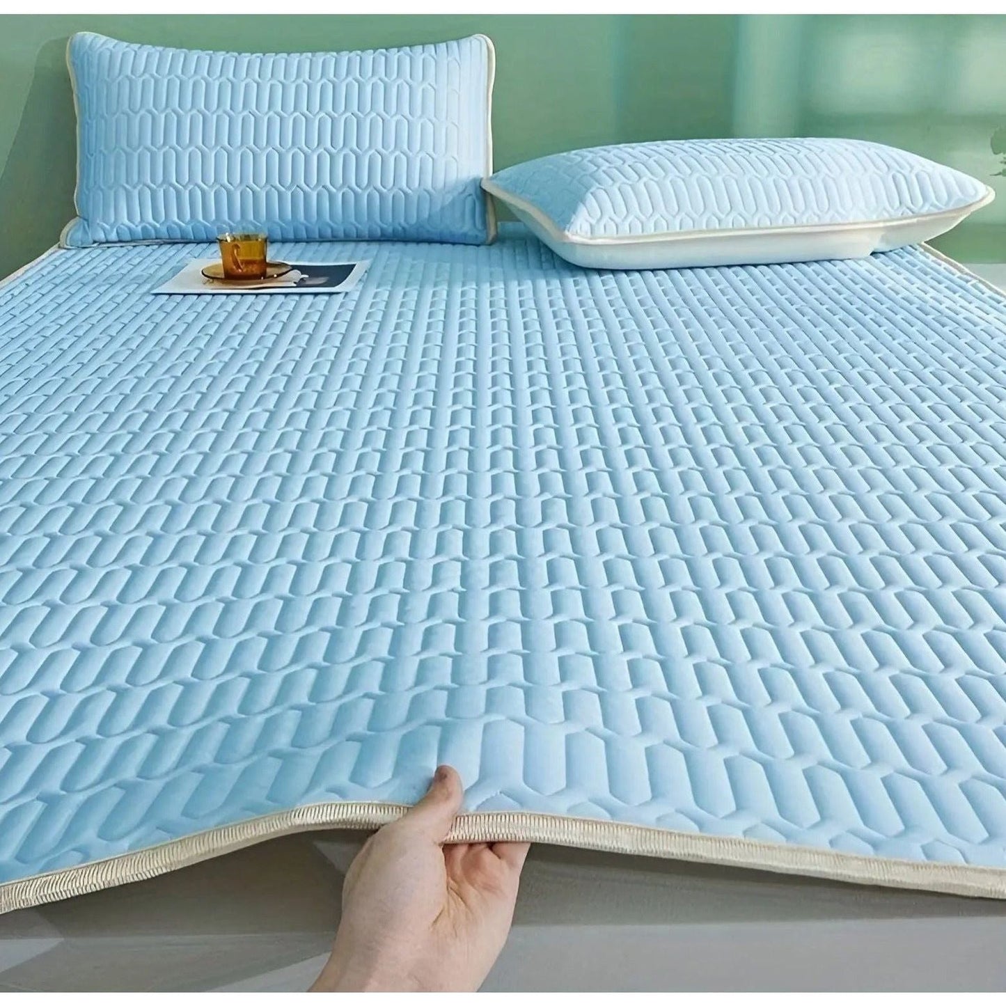 CoolDream Set - Latex Kylmadrass Set med Kuddöverdrag