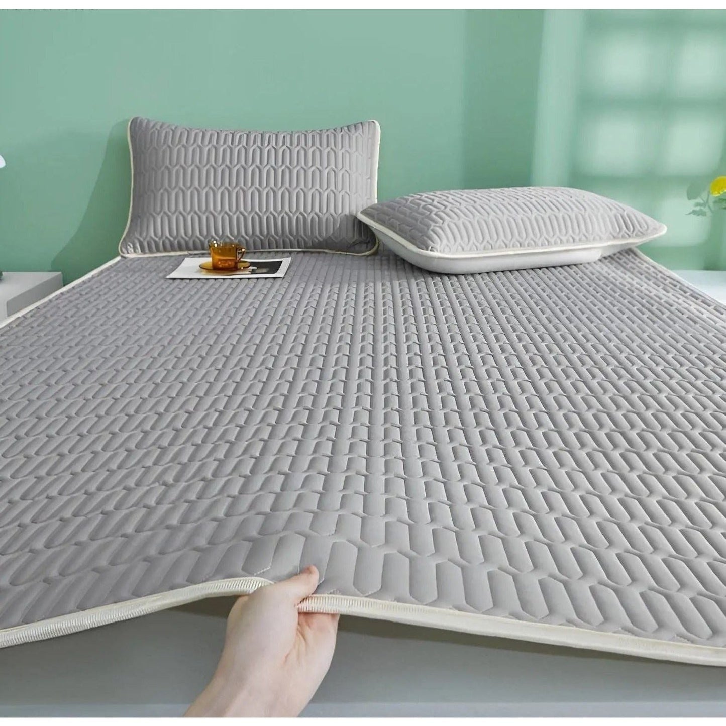 CoolDream Set - Latex Kylmadrass Set med Kuddöverdrag