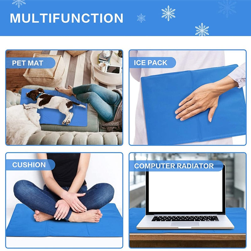 Carvallo Kylmatta för hundar och katter | Självkylande och ledskyddande | Fällbar och bärbar | 5 storlekar | Blå