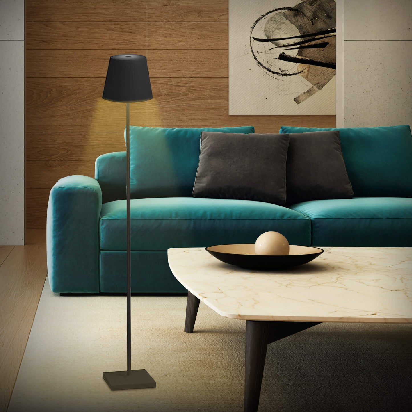 Royaleva Trådlös Golvlampa – Sleek Modern Vattentålig LED-belysning för Hem och Kontor