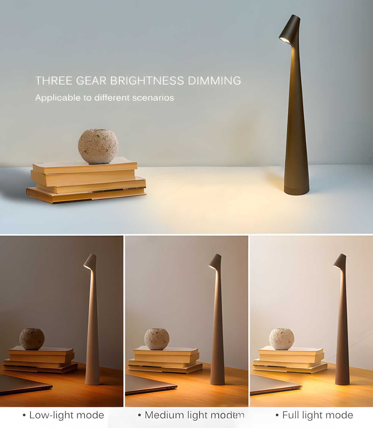 LunaSlim Elegant Bordslampa med Trådlös Funktionalitet