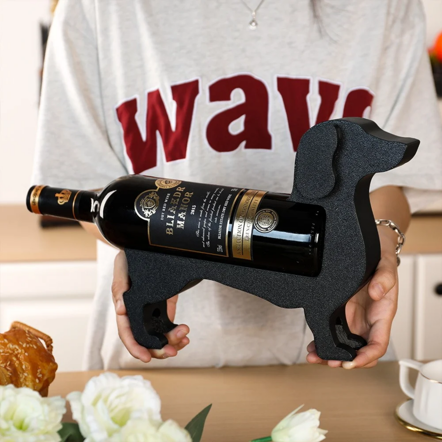 Carvallo Dachshund CorkHound | Originellt design | Stabil & Dekorativ | För 375–500 ml