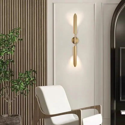 GoldenGlow – Minimalistisk LED Vägglampa för Vardagsrum &amp; Sovrum
