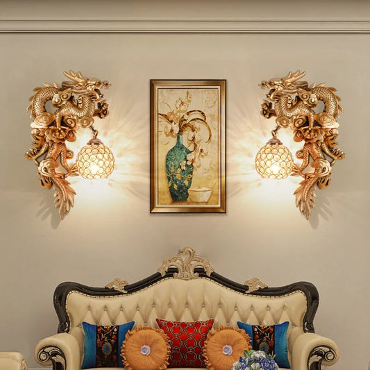 DragonPhoenix - Lyxig Drak- och Fenix-vägglampa Dekorativ Belysning