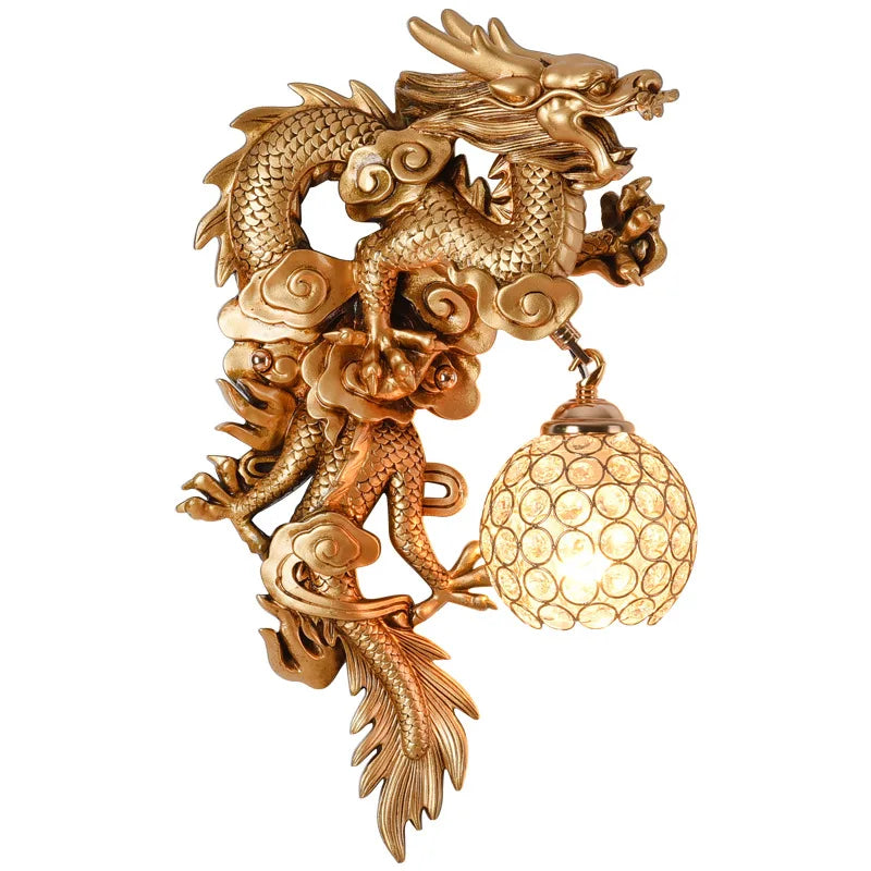 LuxeFlame - Draken Phoenix Vägglampa | Mystisk LED Belysning