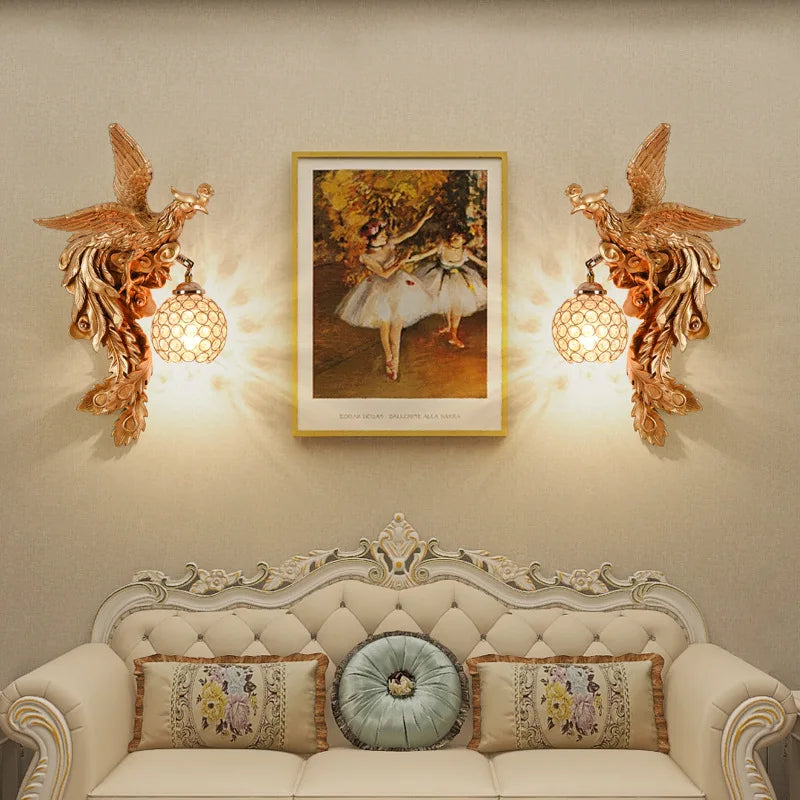 LuxeFlame - Draken Phoenix Vägglampa | Mystisk LED Belysning