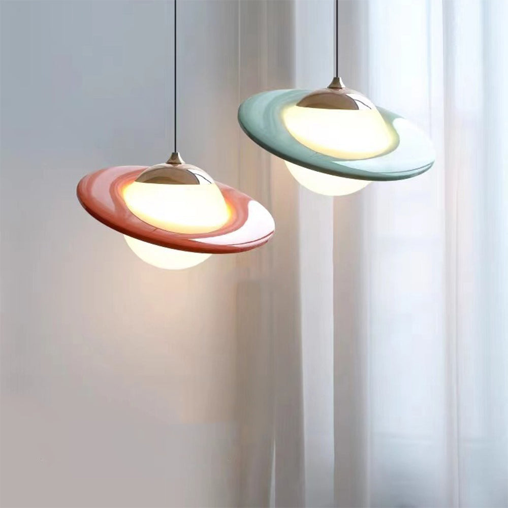 Kreativ Färgglad Planet Glas Pendel