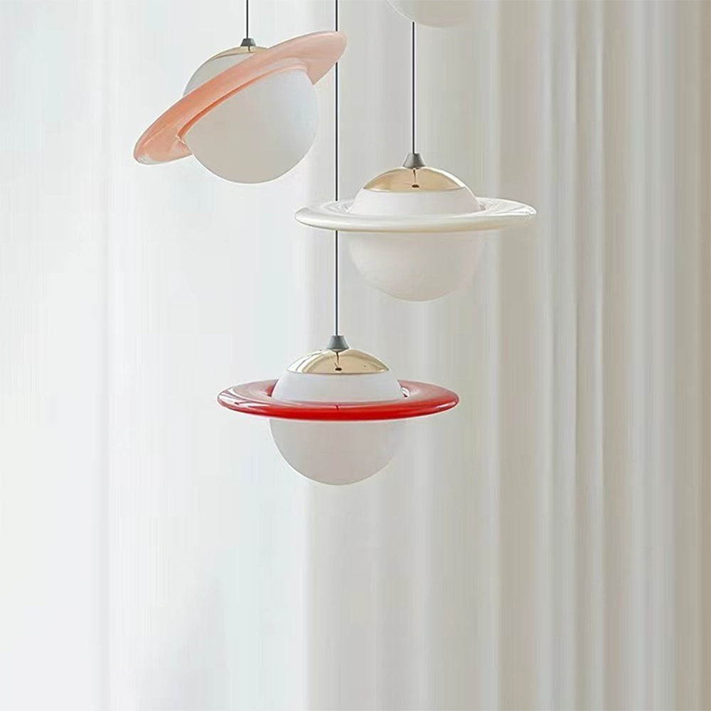 Kreativ Färgglad Planet Glas Pendel