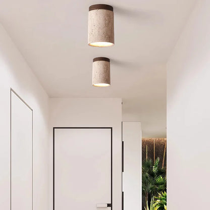 Travertin Hänglampa | Natursten | Minimalistisk Design | E27 Kompatibel