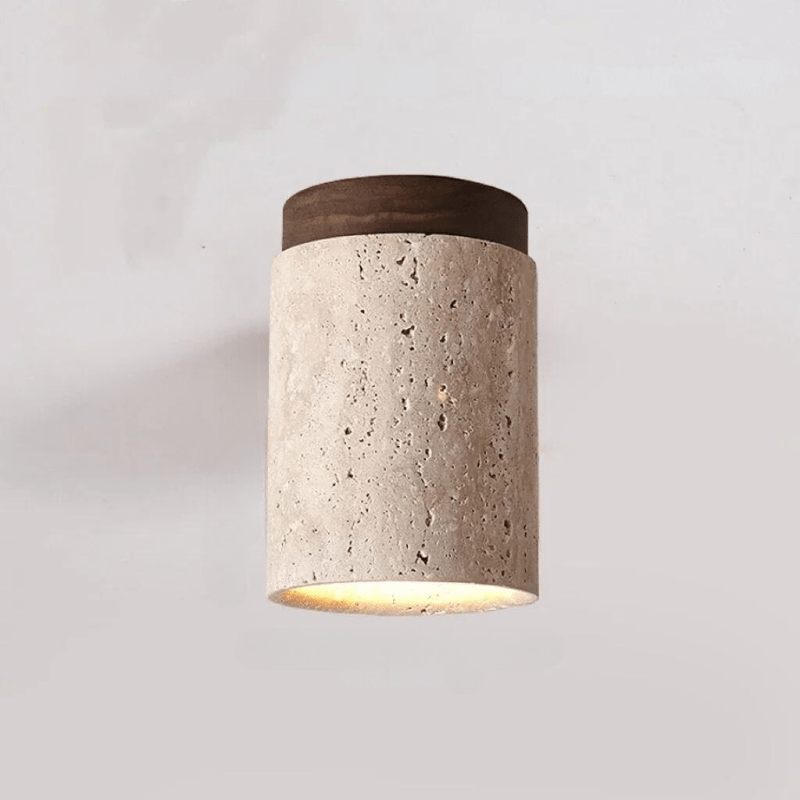Travertin Hänglampa | Natursten | Minimalistisk Design | E27 Kompatibel