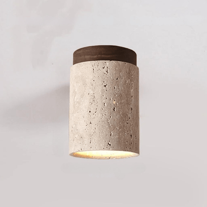 Travertin Hänglampa | Natursten | Minimalistisk Design | E27 Kompatibel