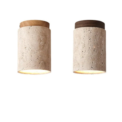 Travertin Hänglampa | Natursten | Minimalistisk Design | E27 Kompatibel