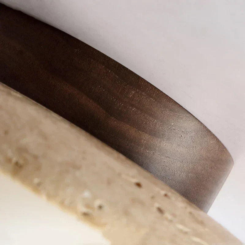 Travertin Hänglampa | Natursten | Minimalistisk Design | E27 Kompatibel