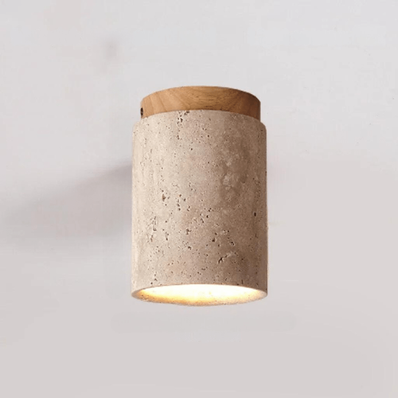 Travertin Hänglampa | Natursten | Minimalistisk Design | E27 Kompatibel