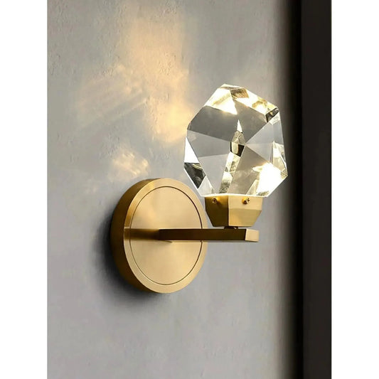 CrystalGleam Light - Lyxig Modern Guld Kristall LED Vägglampa