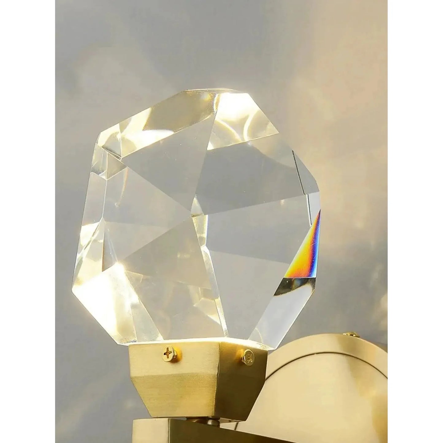 CrystalGleam Light - Lyxig Modern Guld Kristall LED Vägglampa