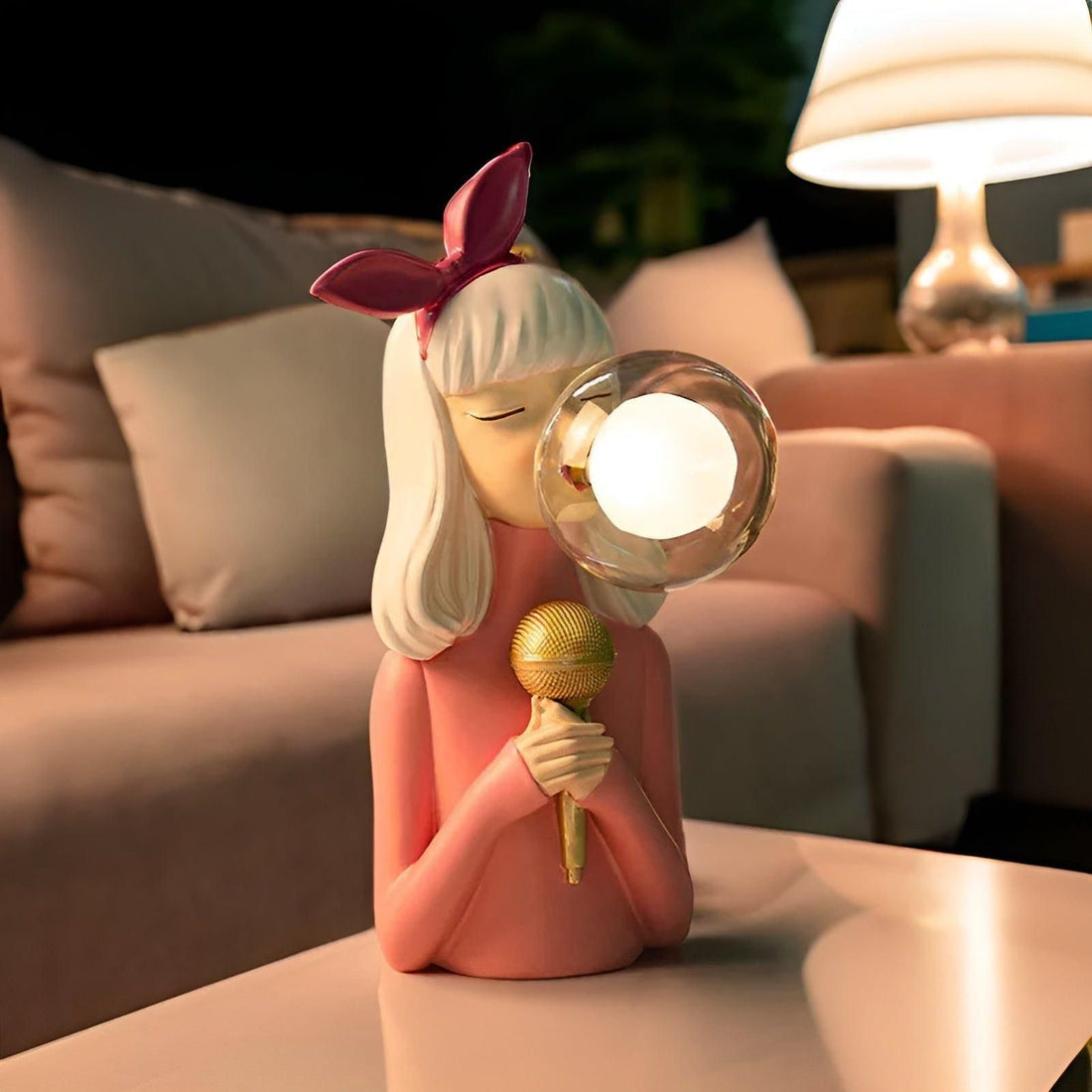 Nattljus med bubbeleffekt – USB Bubble Girl Ornament bordslampa för ett mysigt hem