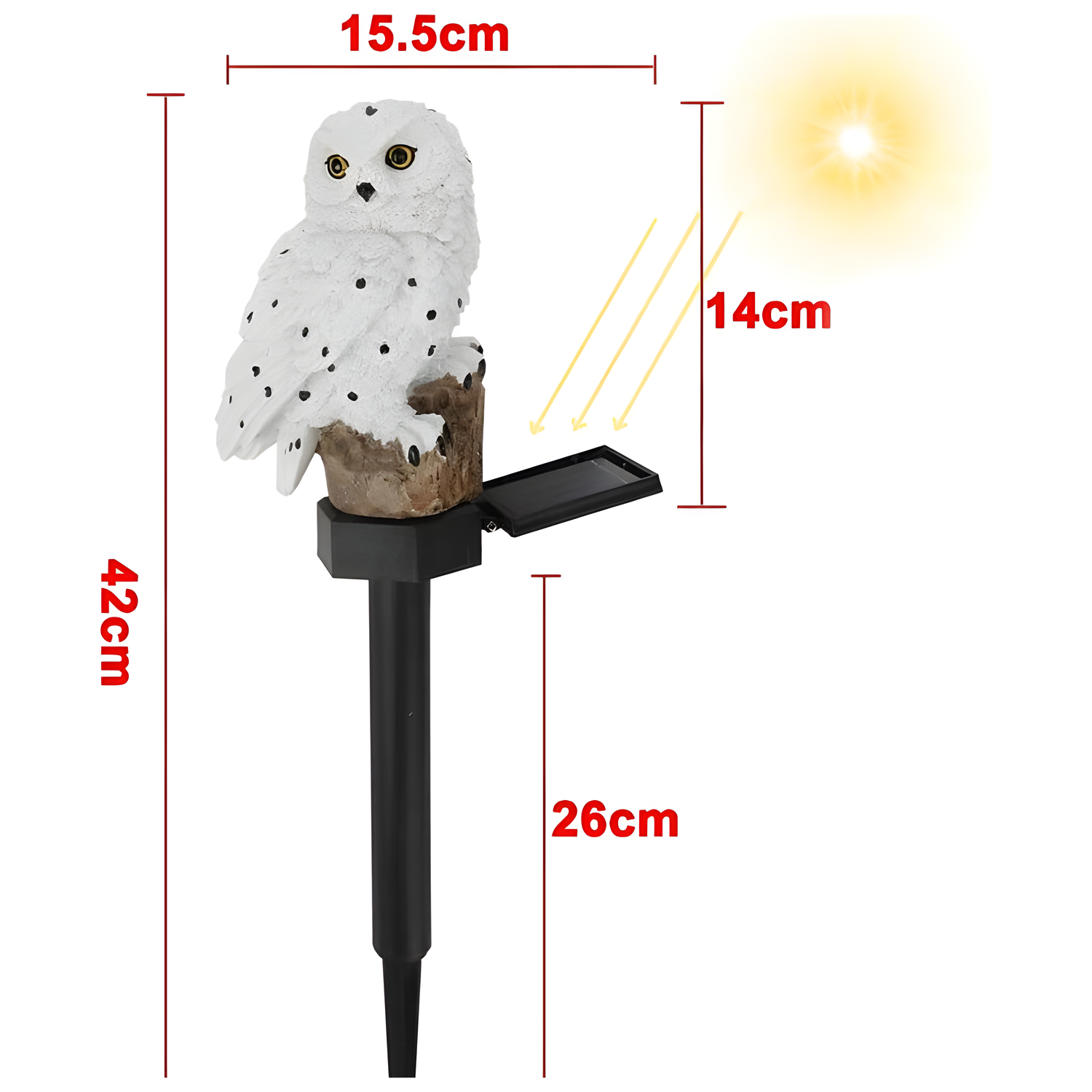 OwlGlow Lampa - Solcellsdriven Uggla LED Lampa Trädgårdsdekoration Ljus